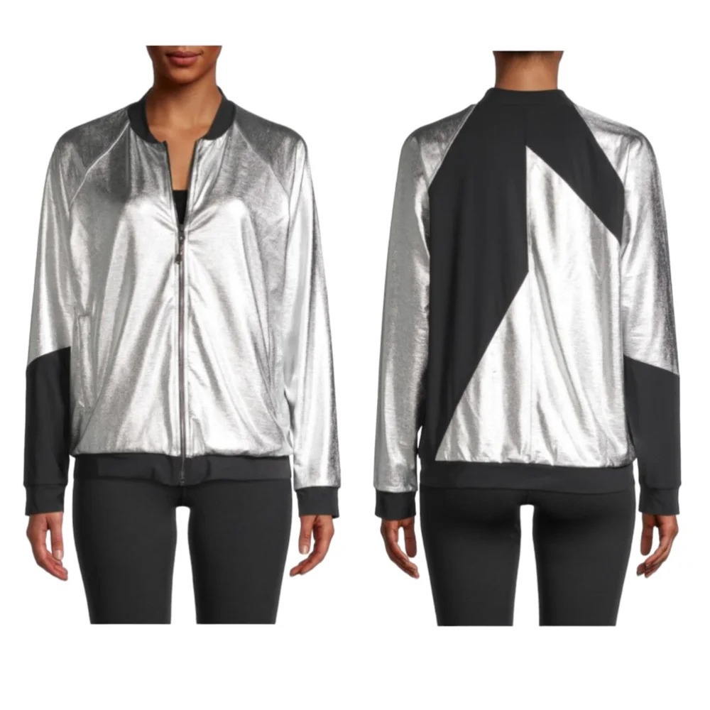 KORAL ACTIVEWEAR Gilded Colorblock Bomber Jacket Sz S